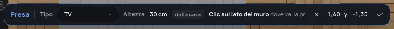 La barra dello strumento Presa: Tipo TV, Altezza 30 cm dalla casa