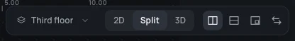 The pill in Split: 2D, Split, 3D, then side by side, one over the other, 3D in a box and swap