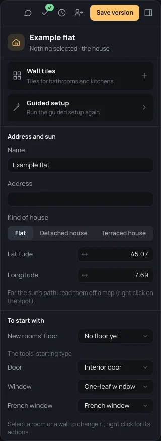 Further down: Library, Address and sun, and To start with