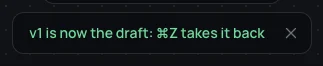 v1 is now the draft, and Undo takes it back