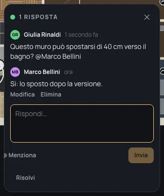 La conversazione sul muro: la domanda di Giulia Rinaldi che menziona Marco Bellini, e la sua risposta